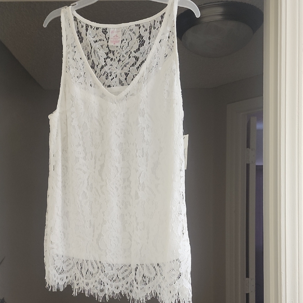 White Lace Sleeveless Top